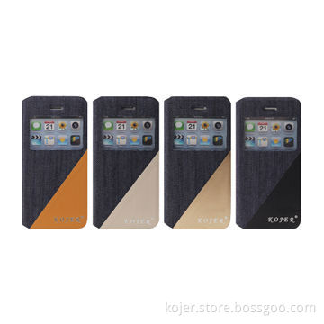 Hot-standing Denim Flip Mobile Phone Cases for all Brand cell Phone, OEM Orders Welcomed